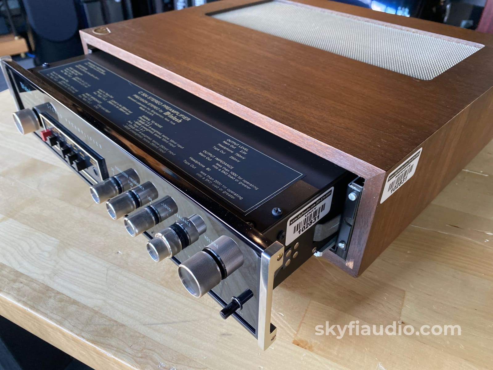 McIntosh C504 Solid State Vintage Preamplifier With Wood Cabinet