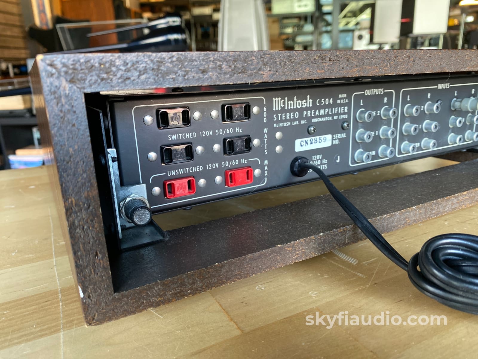 McIntosh C504 Solid State Vintage Preamplifier With Wood Cabinet