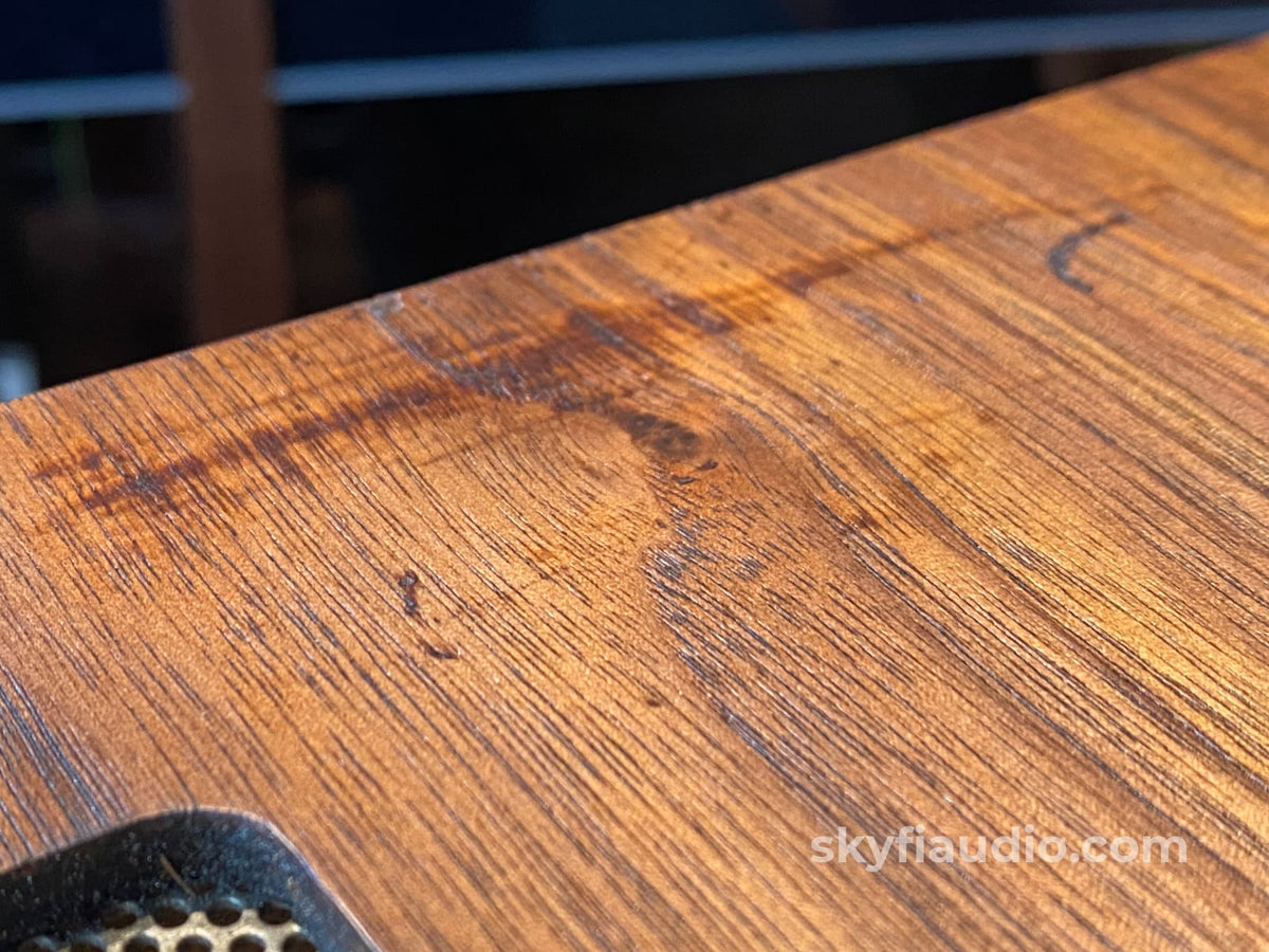 Mcintosh L21 Wood Veneer Cabinet - Slant Feet W/ 13.5 Panlocs For Mc2105 Rustic Patina Oil Finish