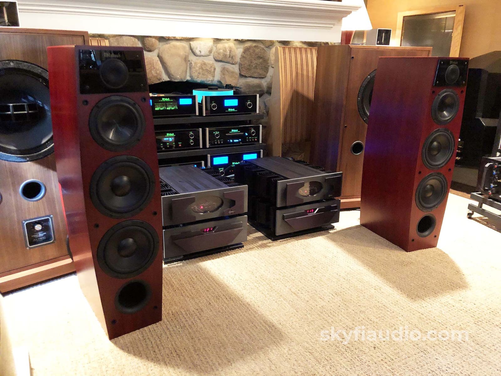Mcintosh Ls340 Speakers - Red Cherry Finish