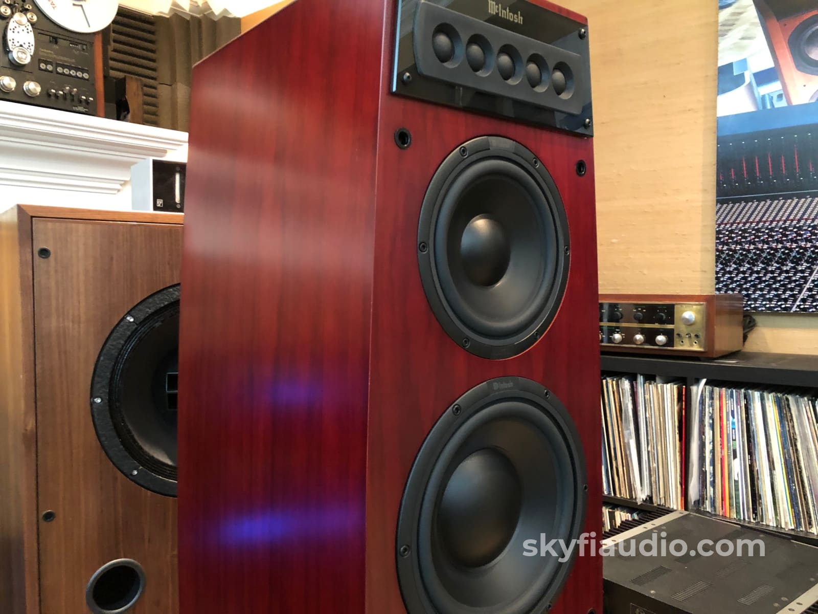 Mcintosh Ls360 Speakers In A Beautiful Red Cherry Finish