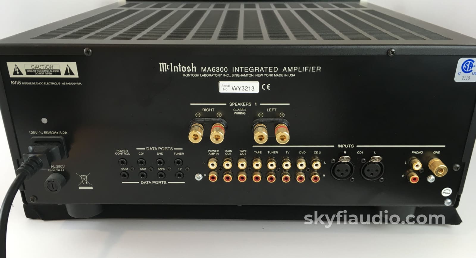 McIntosh MA6300 インテグレーテッドアンプ 本体 McIntosh MA6300 Integrated Amplifier - All Analog with Phono Input