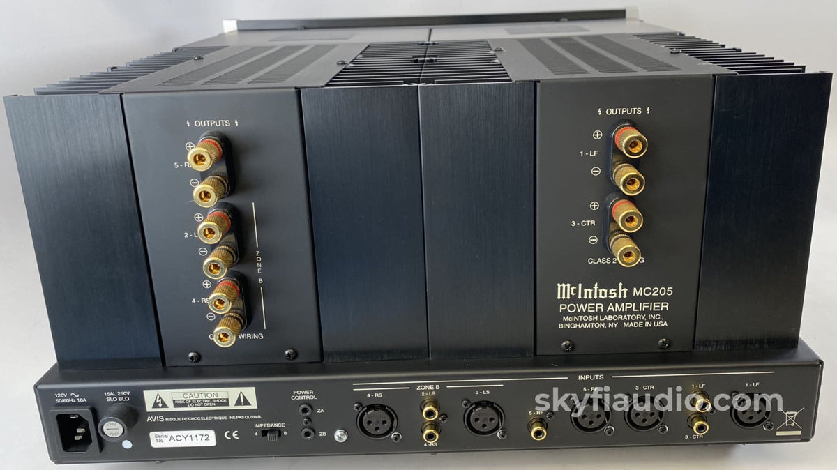 McIntosh MC205 5-Channel Home Theater Amplifier, Complete Set