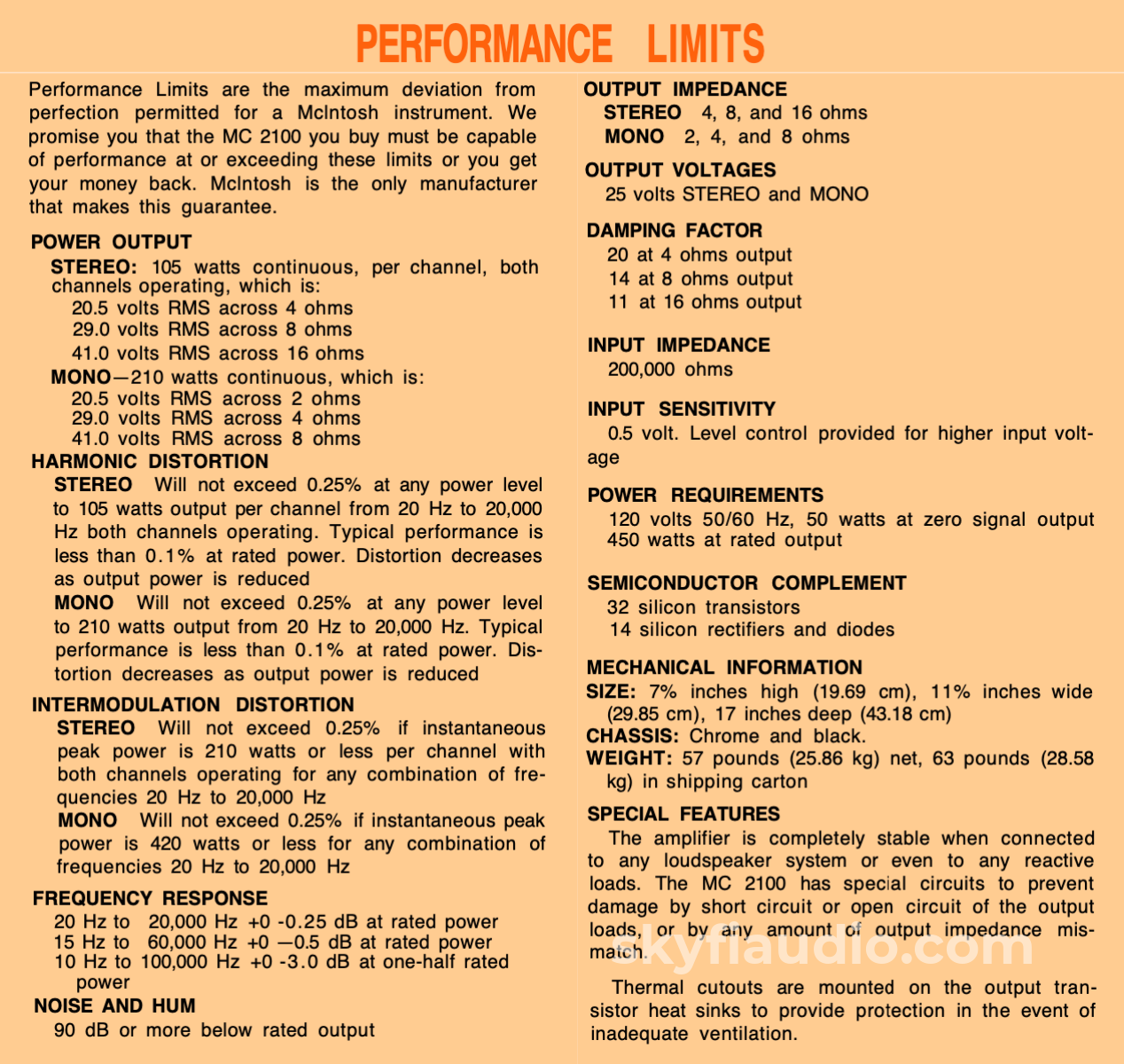 Mcintosh Mc2100 Stereo Amplifier In Survivor Condition 1960S