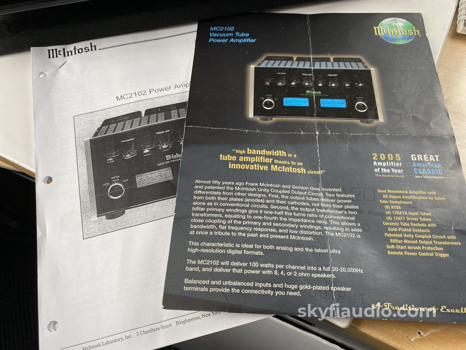 Mcintosh Mc2102 Tube Amplifier With Custom Cover