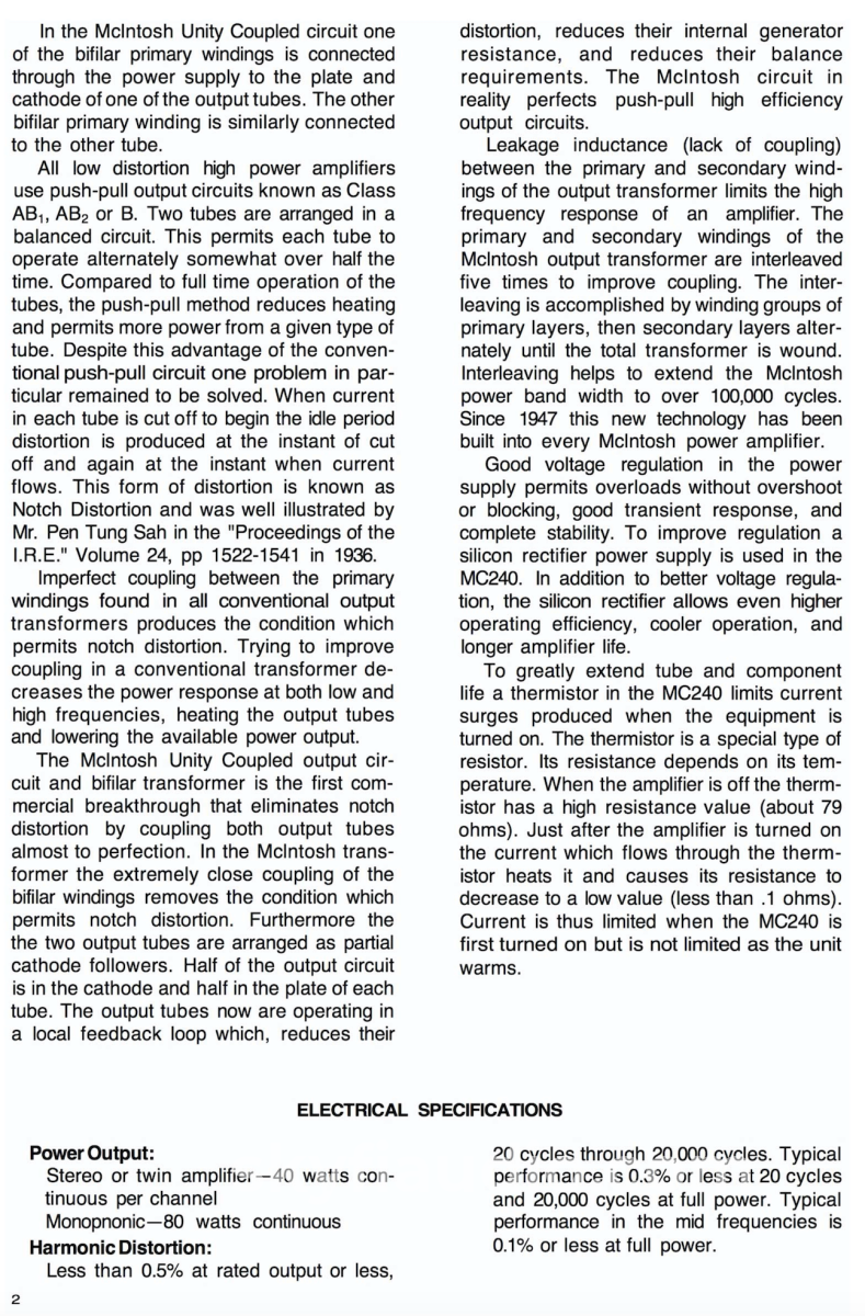 Mcintosh Mc240 Tube Amplifier - Vintage Beauty Full Restoration