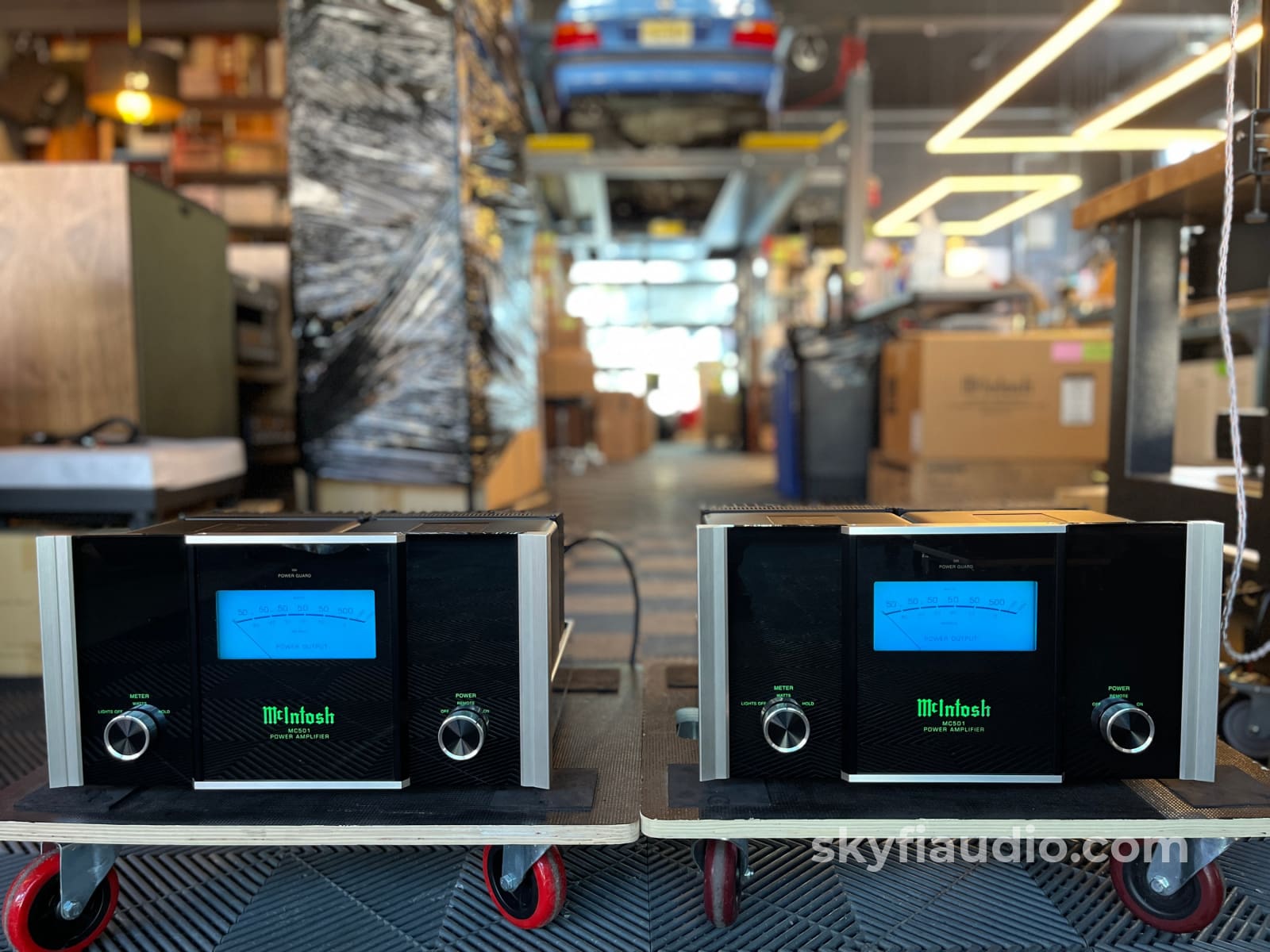 McIntosh MC501 Monoblock Amplifier Pair - Consecutive Serials Fiber Optic - Amplifier