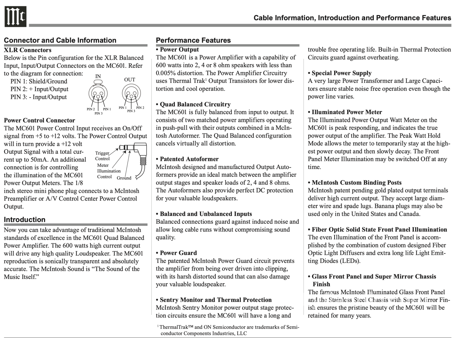 Mcintosh Mc601 Quad Balanced Monoblock Amplifiers - Wow!! Amplifier