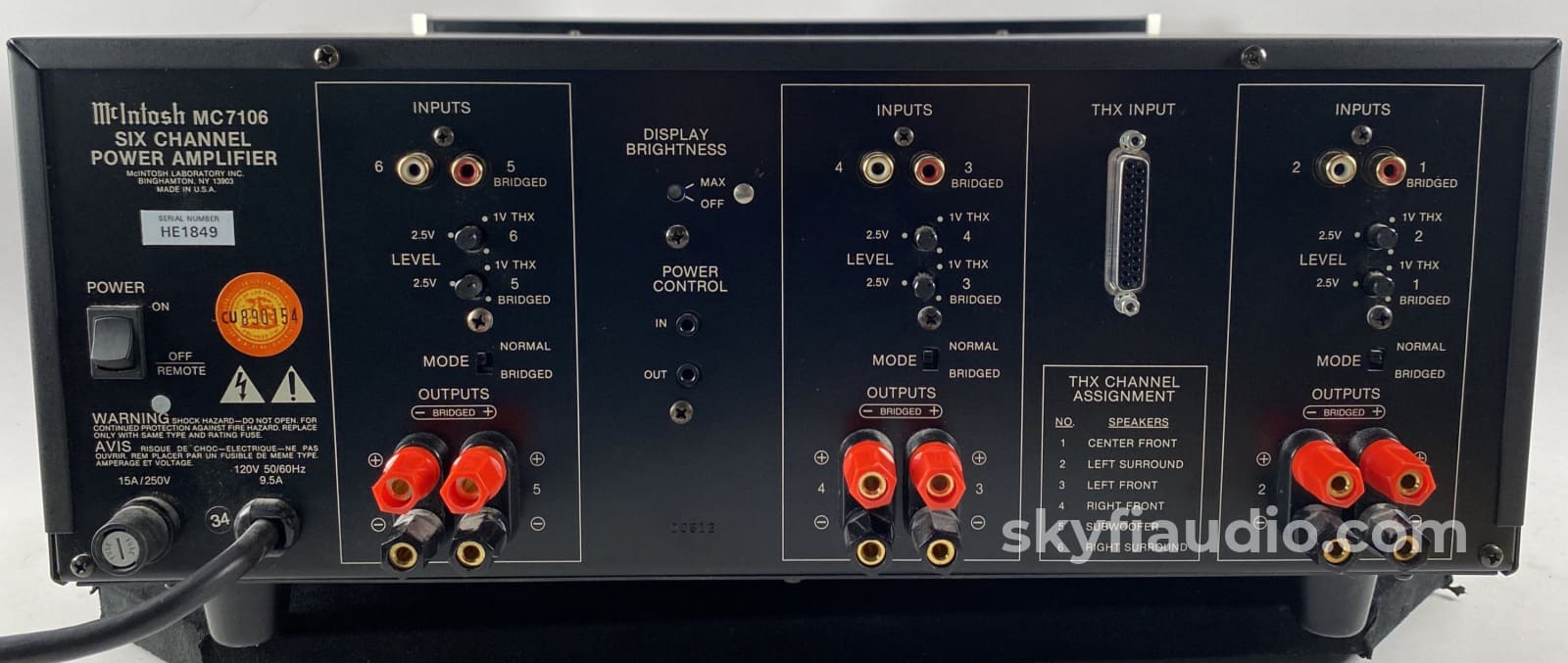 Mcintosh Mc7106 6 Channel Solid State W/Led Vu Meters Thx Amplifier