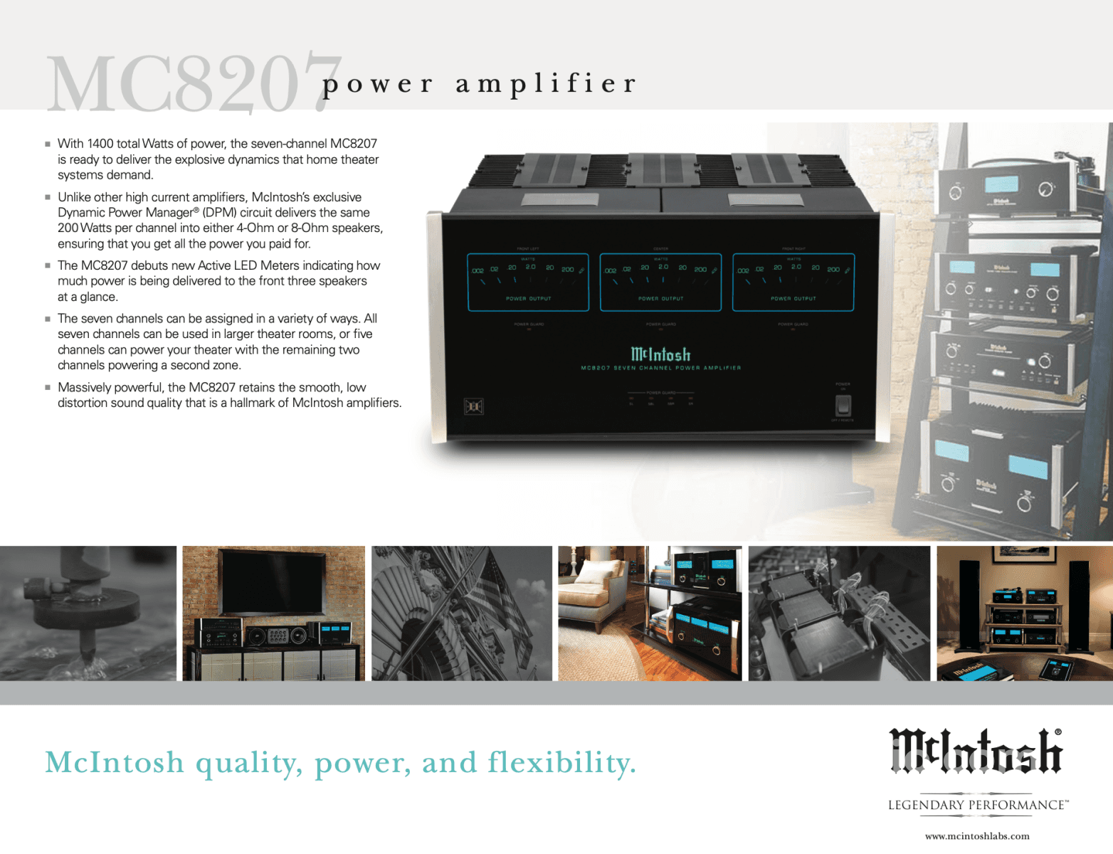 Mcintosh Mc8207 - 200W X 7 Channel Home Theater Amplifier In Store Only