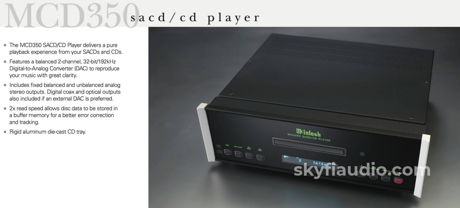 Mcintosh Mcd350 Sacd/Cd Player Cd + Digital