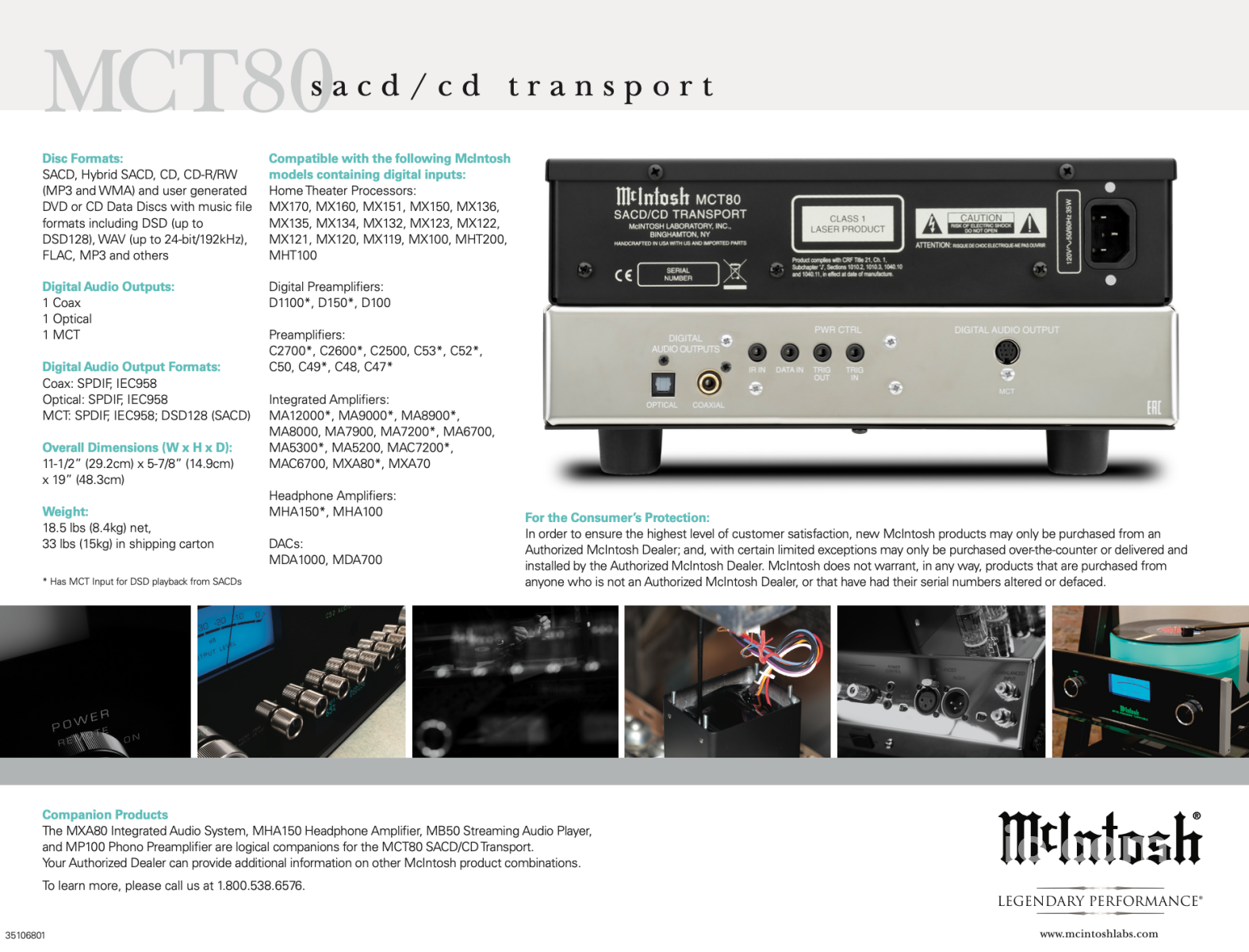 Mcintosh Mct80 Sacd/Cd Transport - In Store Only Cd + Digital