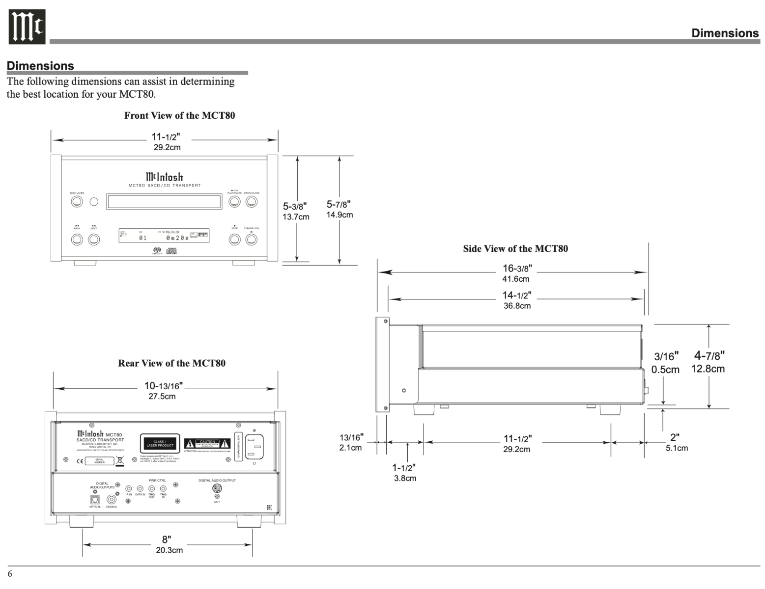 Mcintosh Mct80 Sacd/Cd Transport - In Store Only Cd + Digital