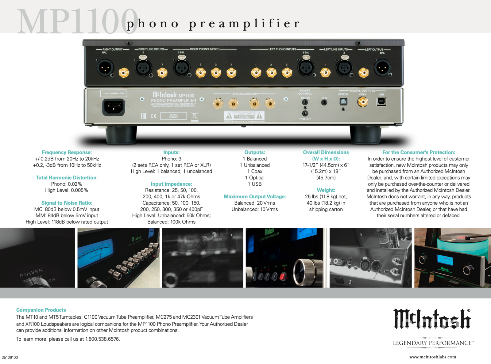 Mcintosh Mp1100 Flagship Tube Phono Preamp Complete And Like New - In Store Only Preamplifier