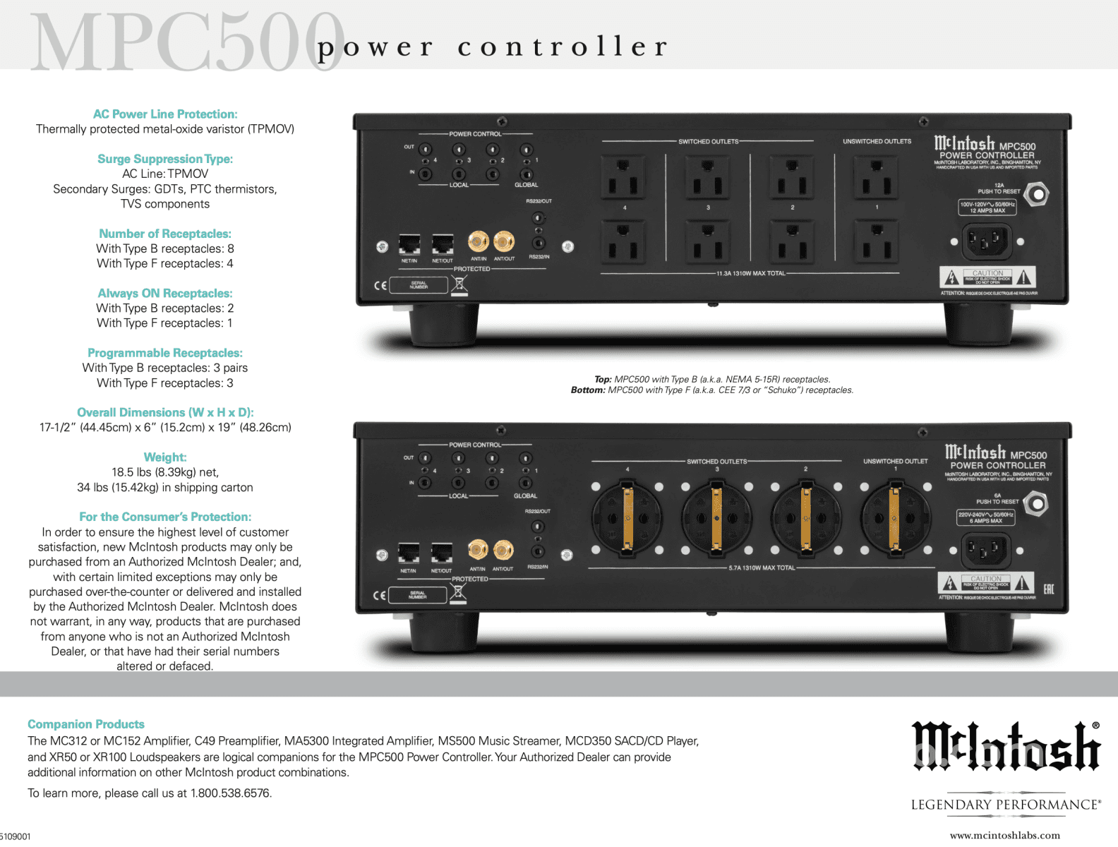 Mcintosh Mpc500 Power Controller - Super Clean And Complete In Store Only Conditioner