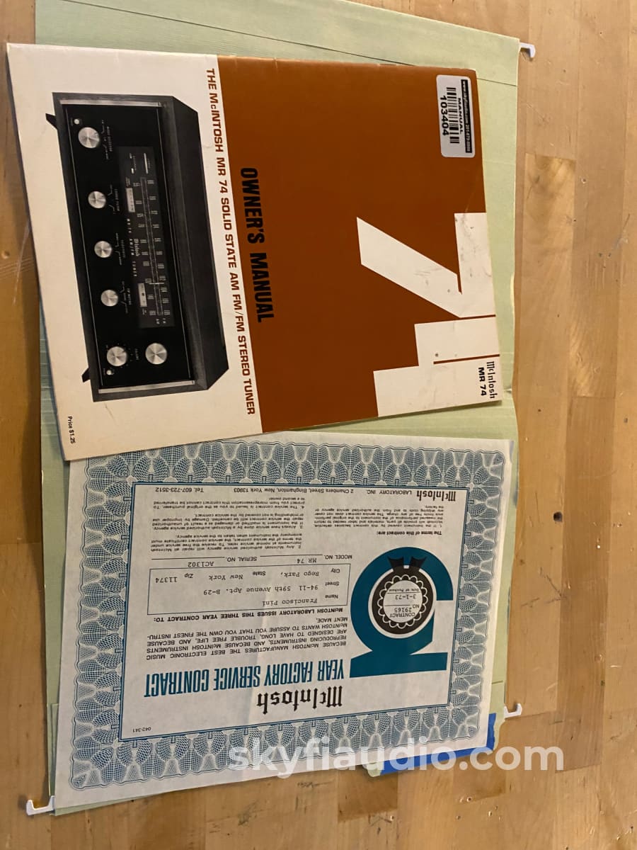 Mcintosh Mr-74 Vintage Fm Tuner - New Glass