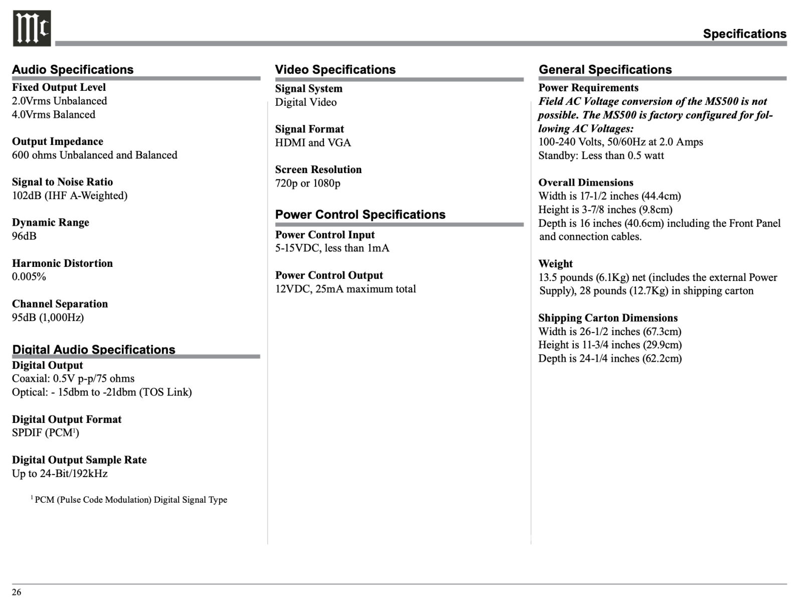 Mcintosh Ms500 Media Streamer & Server - In Store Only Cd + Digital
