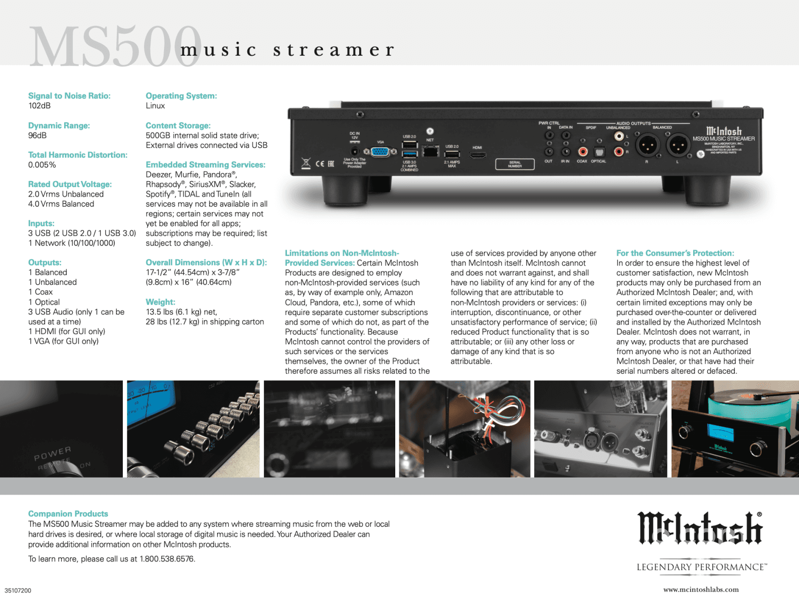 Mcintosh Ms500 Media Streamer & Server - In Store Only Cd + Digital