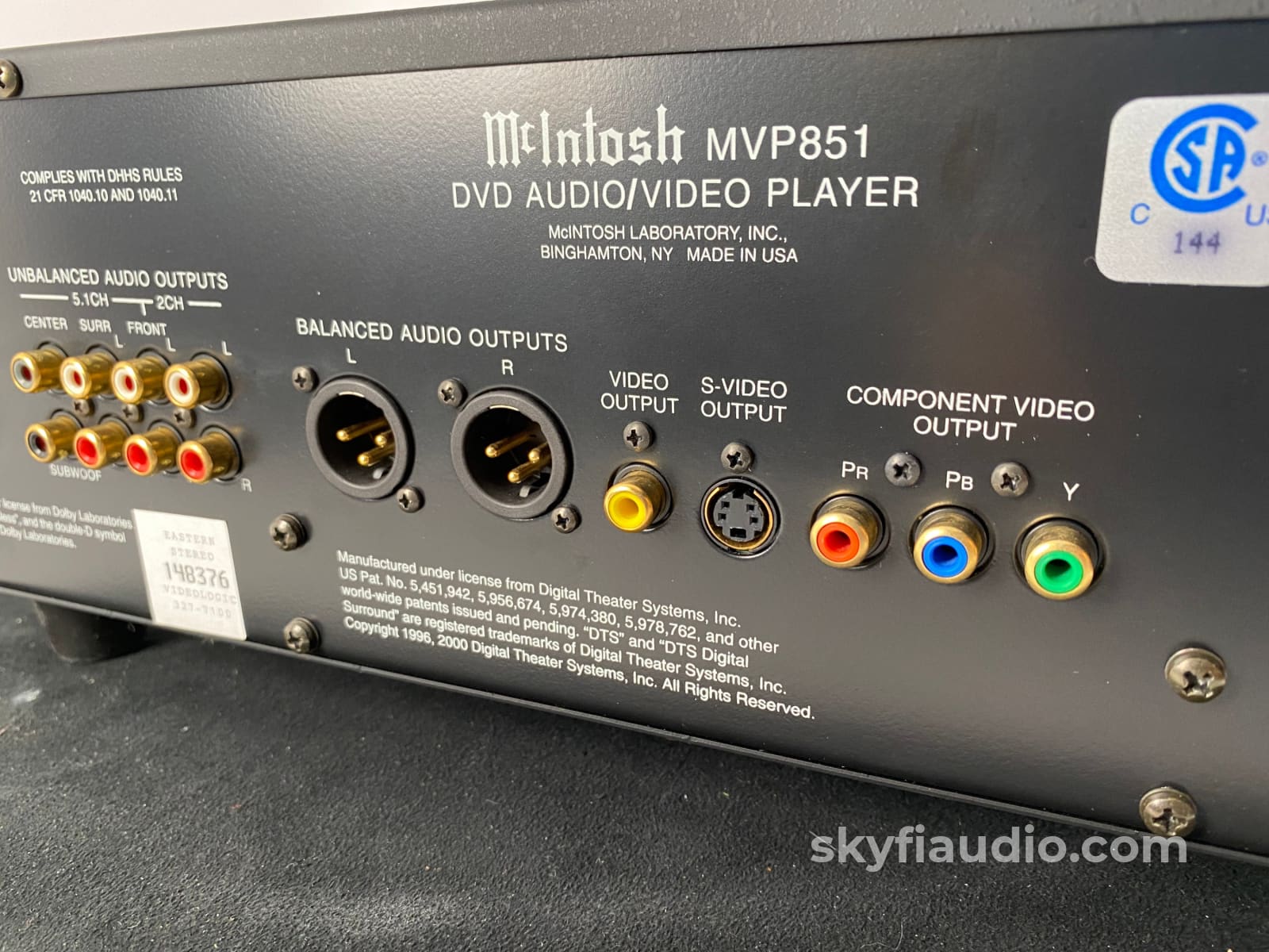 Mcintosh Mvp851 Audio/Video Upsampling Cd Player 24-Bit Burr Brown Audio Dacs + Digital