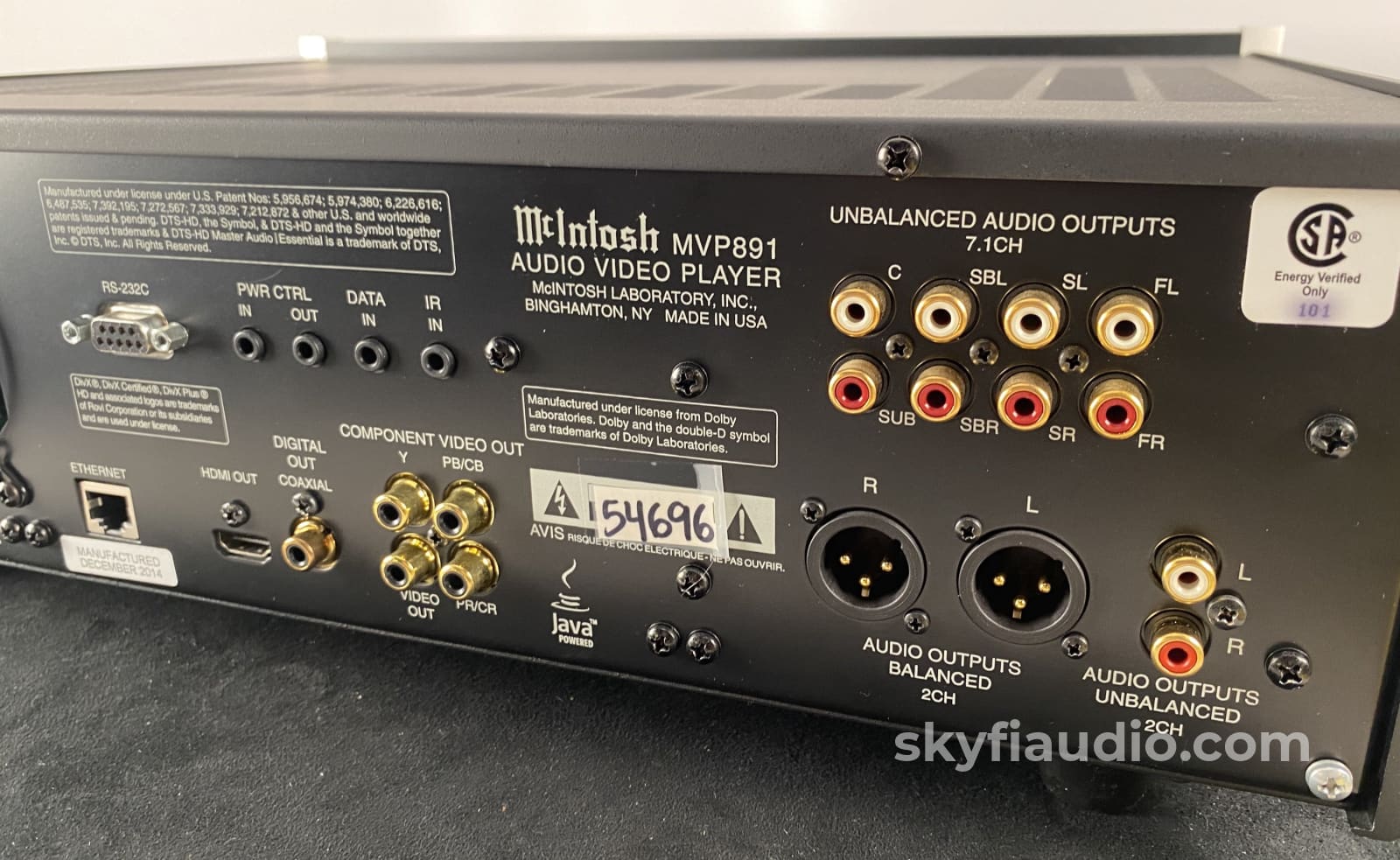 McIntosh MVP891 SACD, CD, Blu-Ray, with FIVE 192kHz 32-Bit DAC's