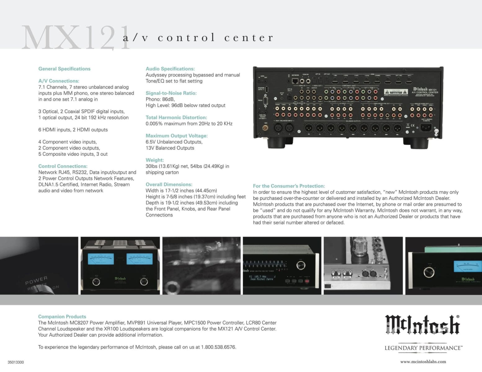 Mcintosh Mx121 Home Theater Processor With Phono Input Complete Set Preamplifier