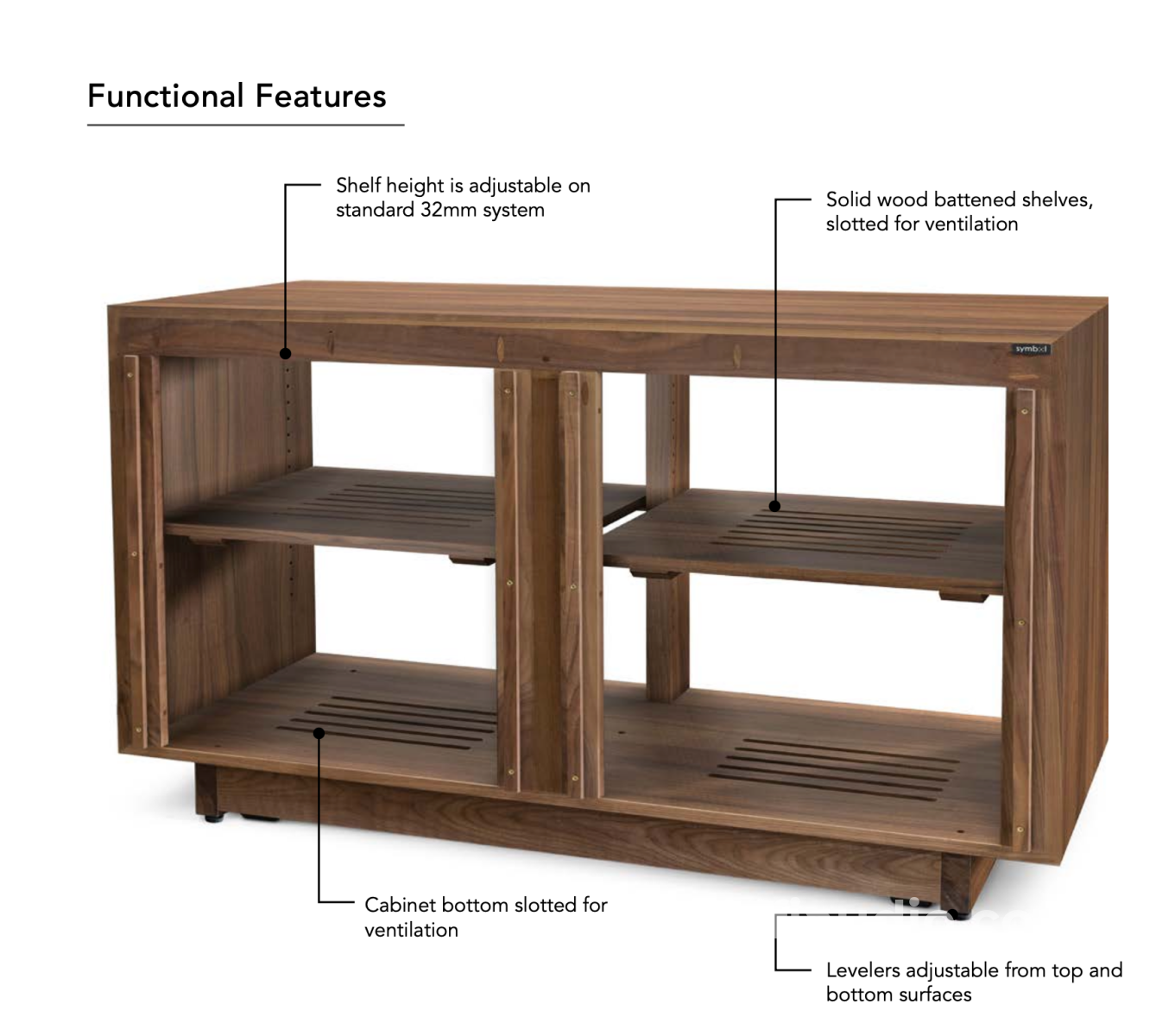 Mcintosh Solid Wood Audio Rack 1X2 By Symbol Accessory