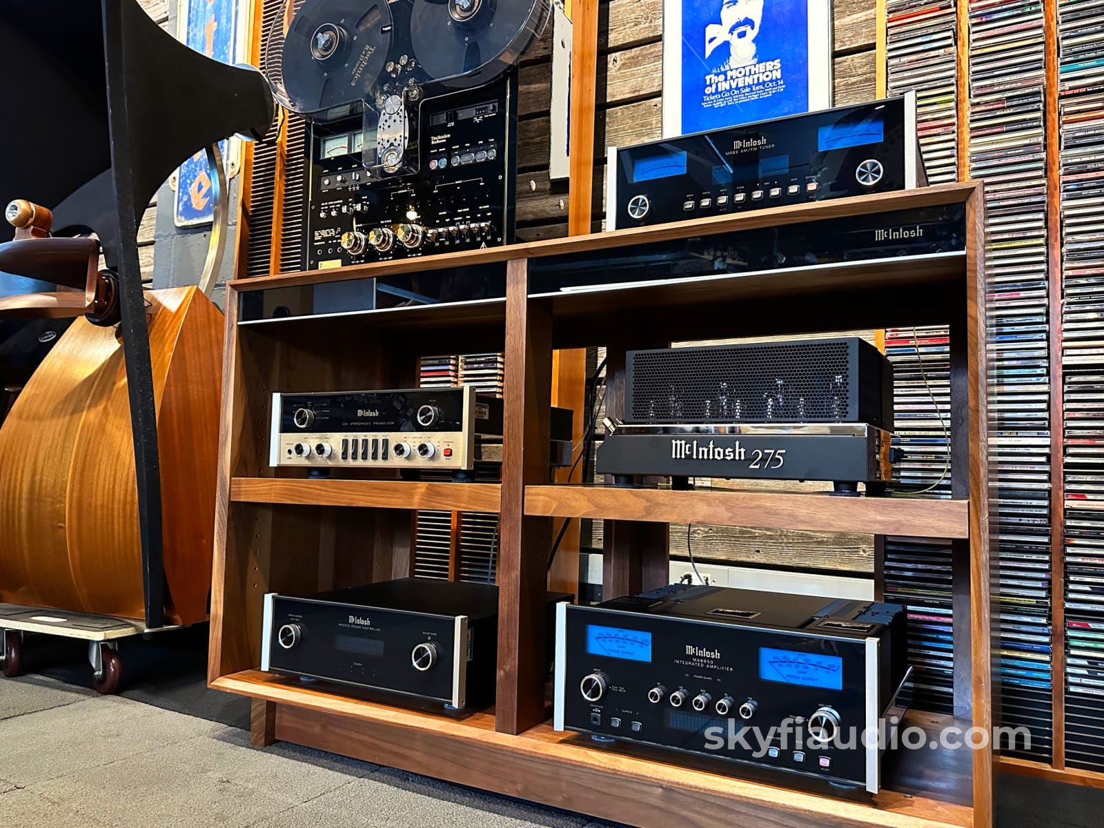 Solid wood store audio rack