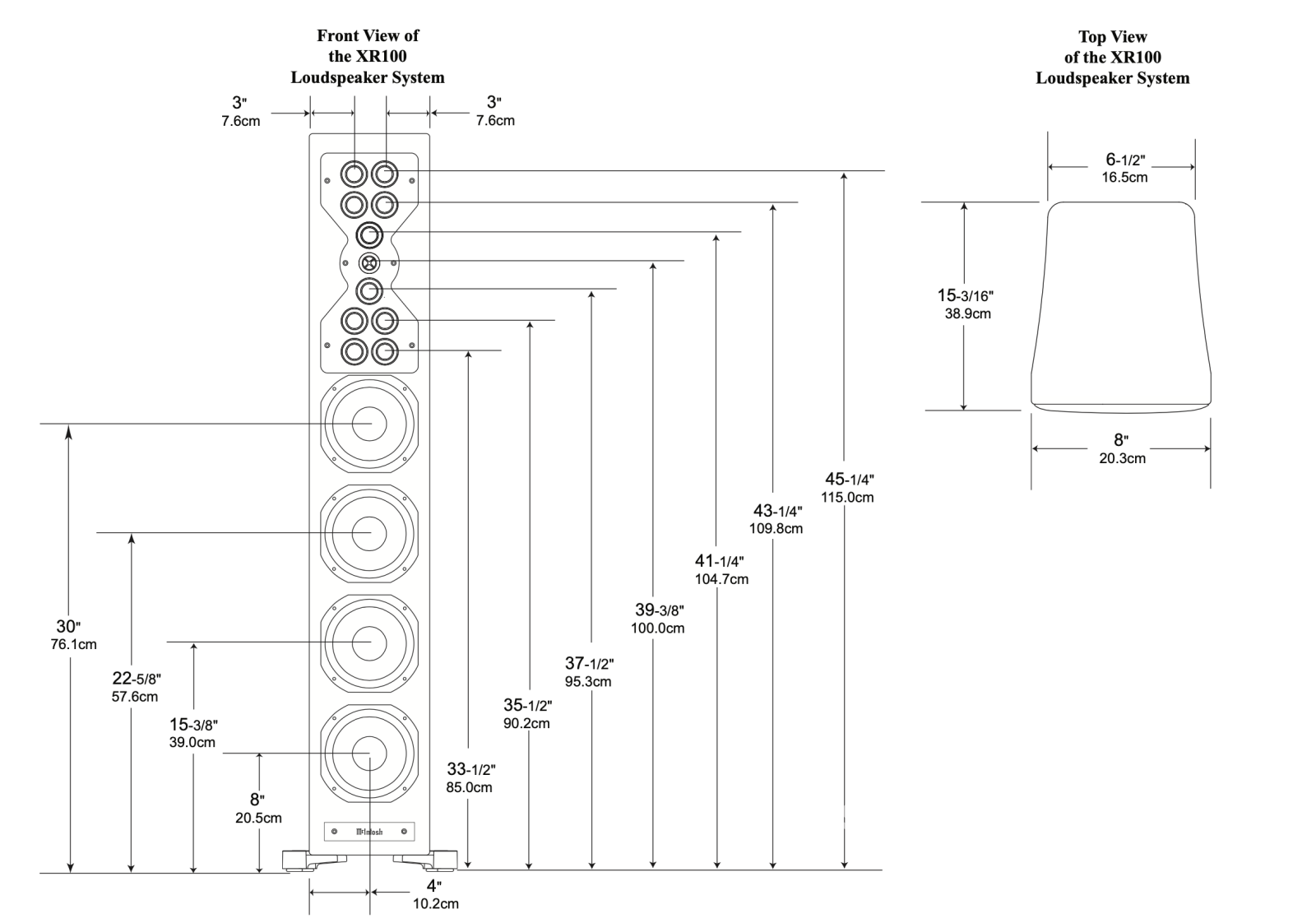 Mcintosh Xr100 Full Range Speakers - In Store Only