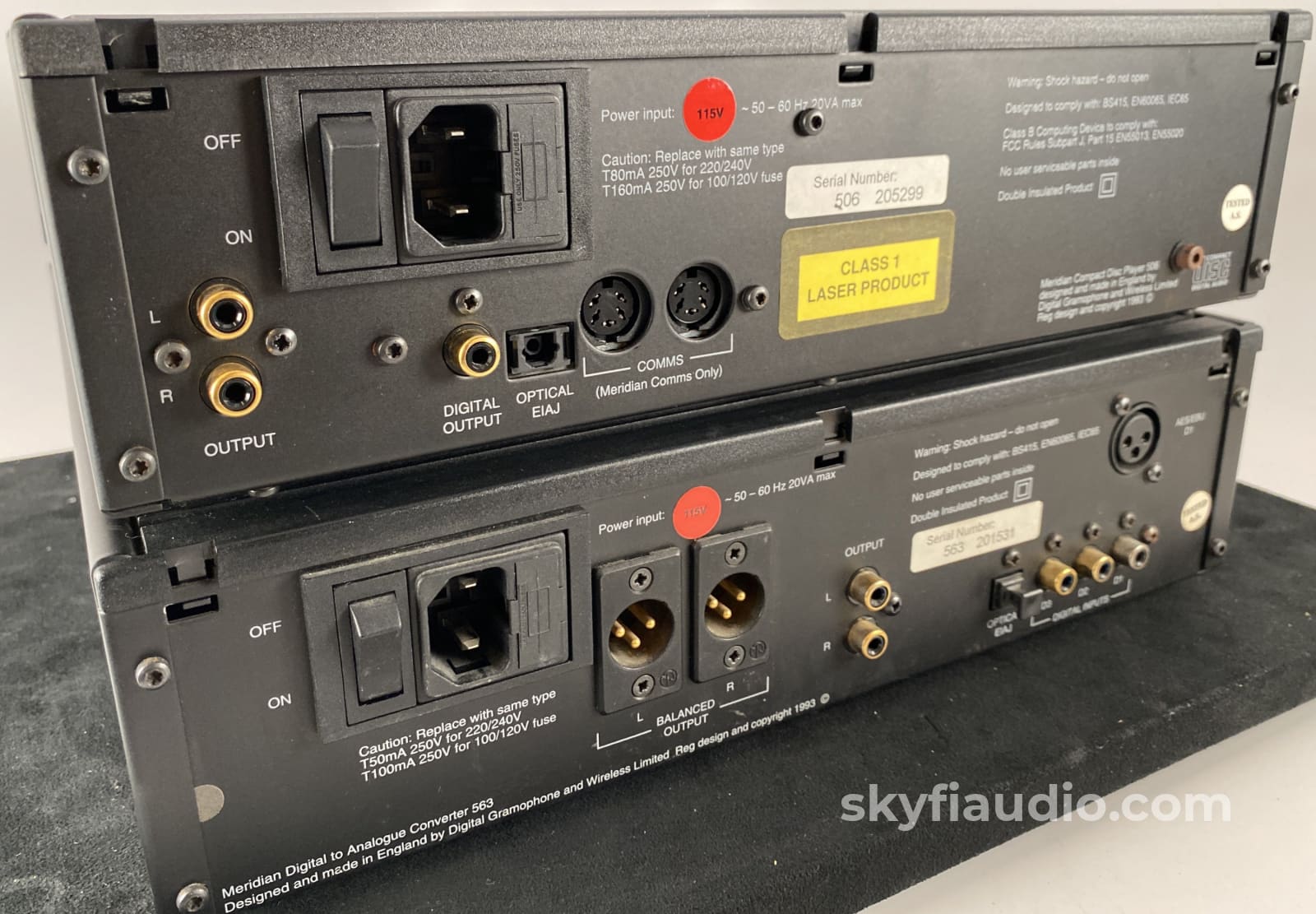 Meridian 500 Series - 506 Cd Transport With 563 Dac And Msr+ Remote + Digital