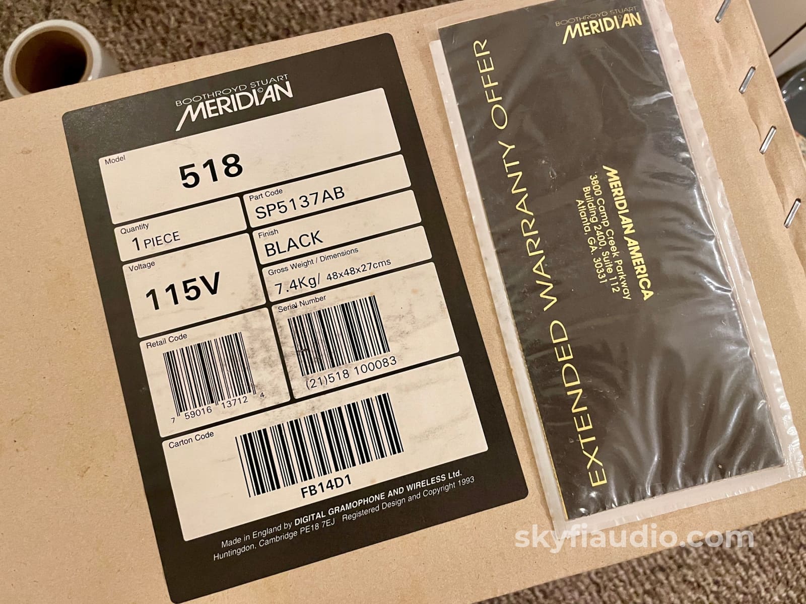 Meridian 518 Digital Audio Processor - 72-Bit With Original Box Manual And Remote Cd +