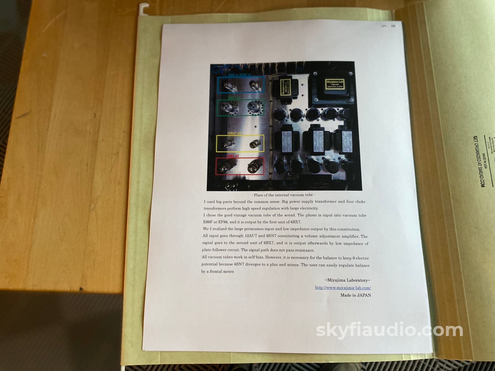 Miyajima Wo-1 Handmade Artisanal Tube Preamplifier