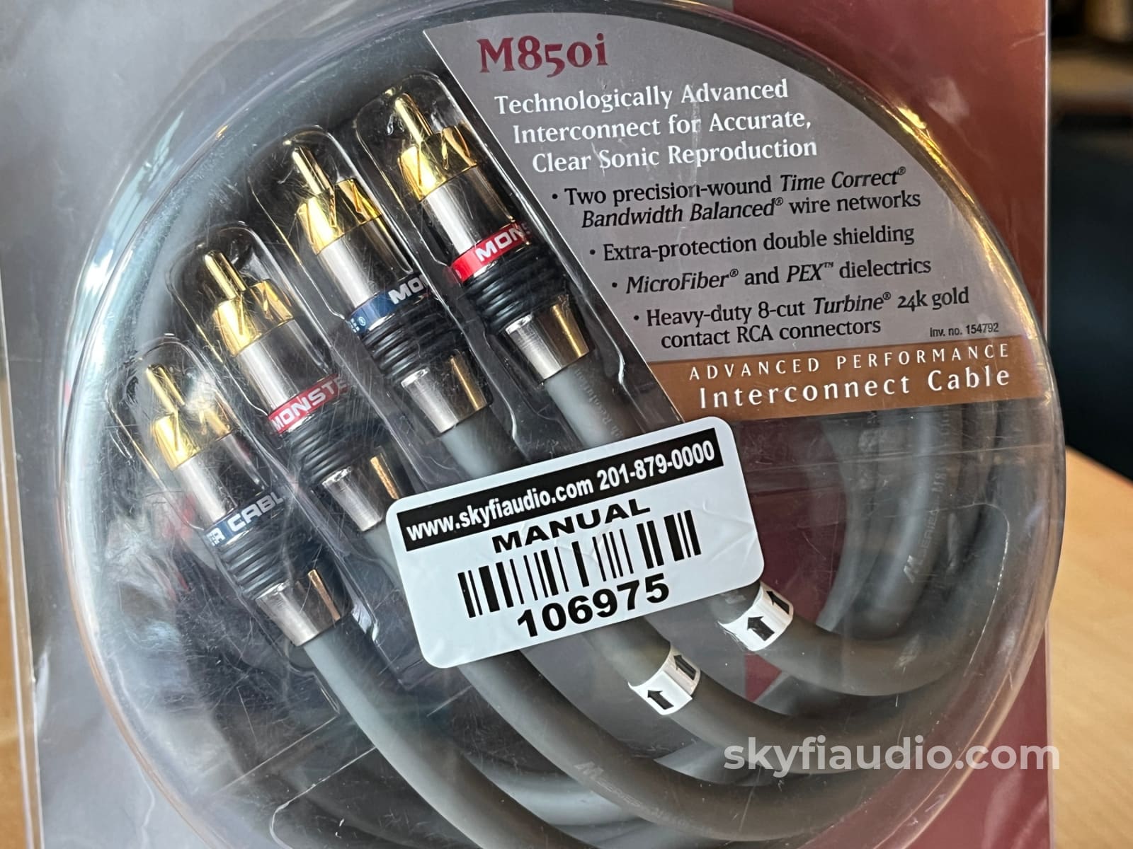 M850i Monster Cable RCA CABLE MONSTER (Pair) Old Stock (NOS) 2m
