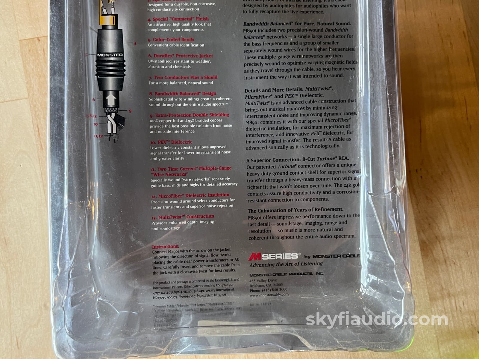 Monster Cable M850i RCA Cable Pair - 8m - New Old Stock (NOS) Cables