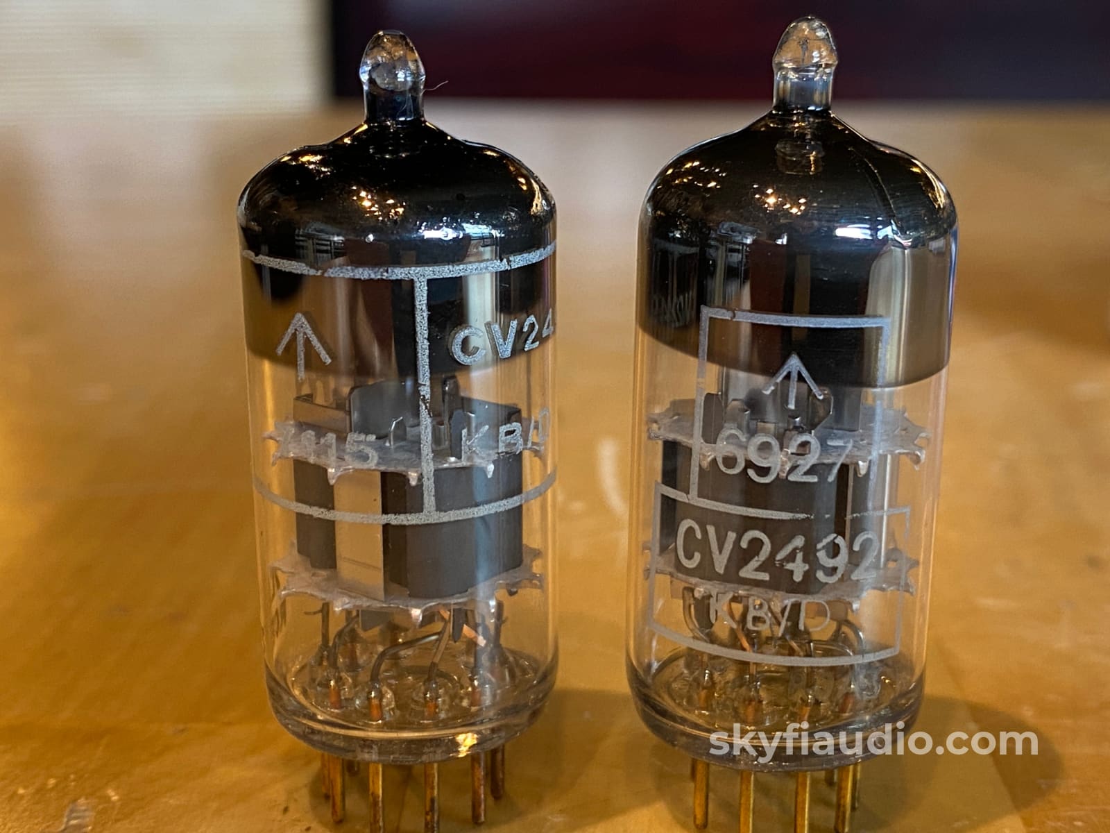 Pair Of Strong Mullard Cv2492 (E88Cc / 6922) Gold Pin Vacuum Tubes Accessory