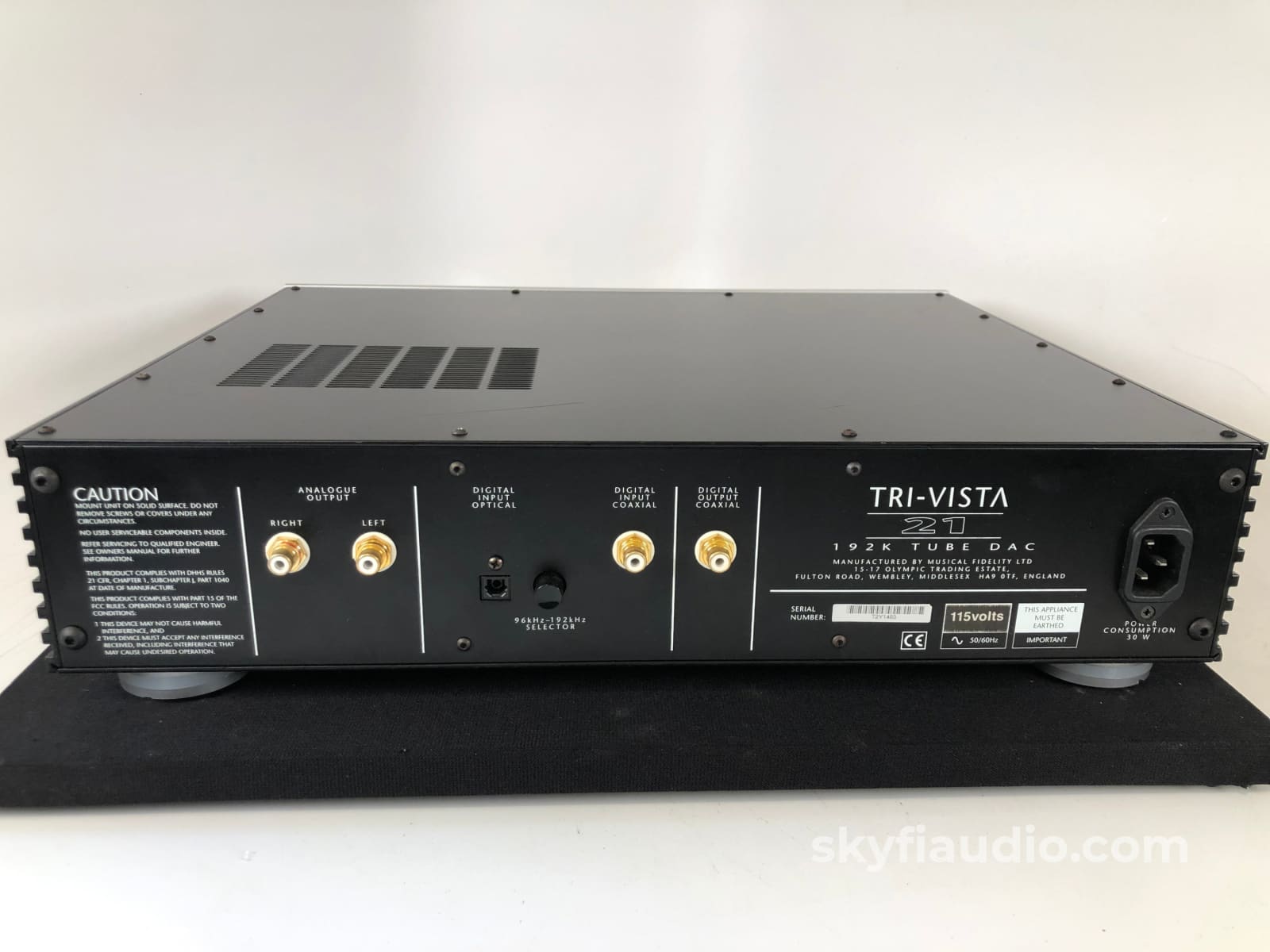 Musical Fidelity Tri-Vista 21, Multistandard 96-192kHz, 24-Bit Tubed D