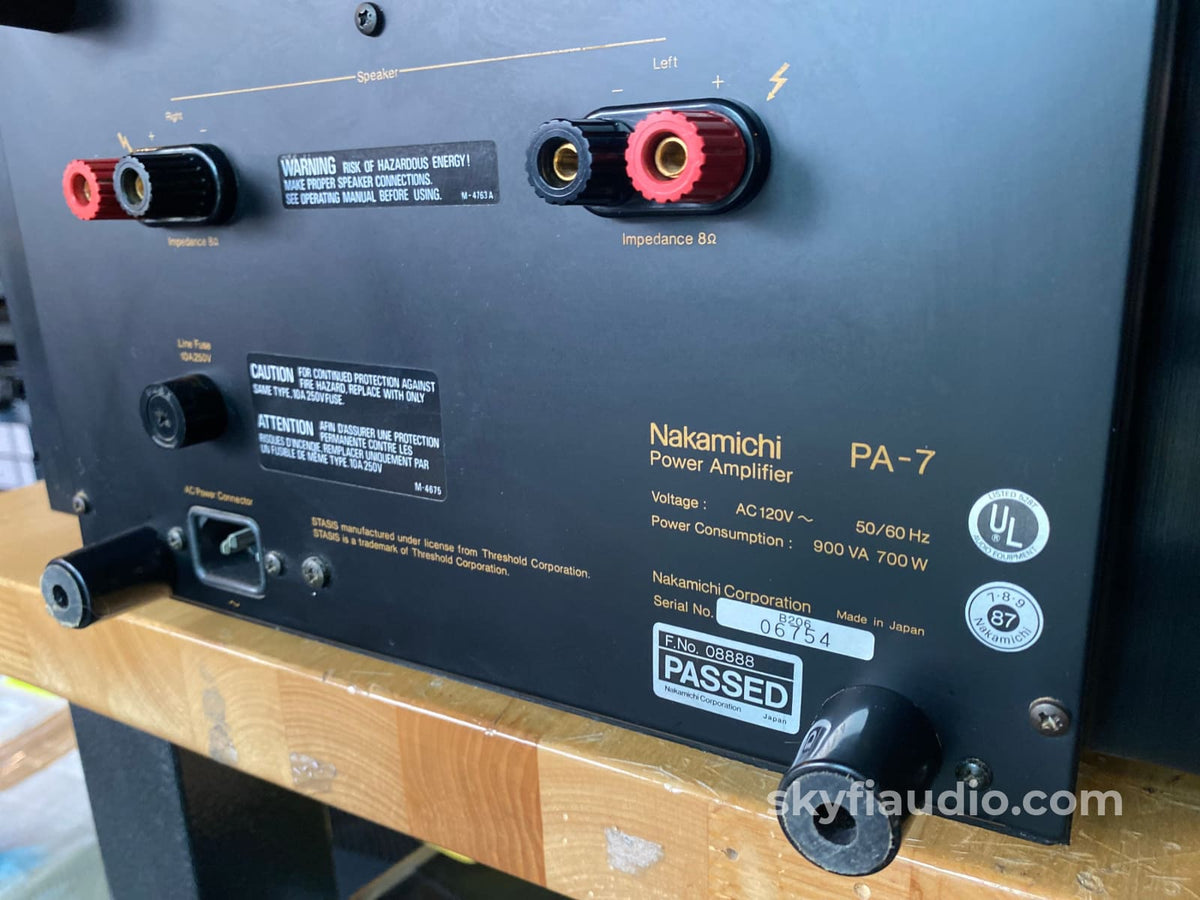 Nakamichi Pa-7 Stasis Vintage Power Amplifier 200W X 2