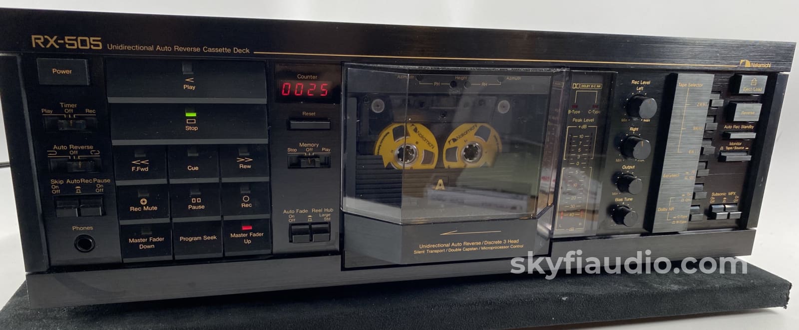 Nakamichi Rx-505 Tape Deck 3 Heads And Featuring Unique Physical Auto Reverse
