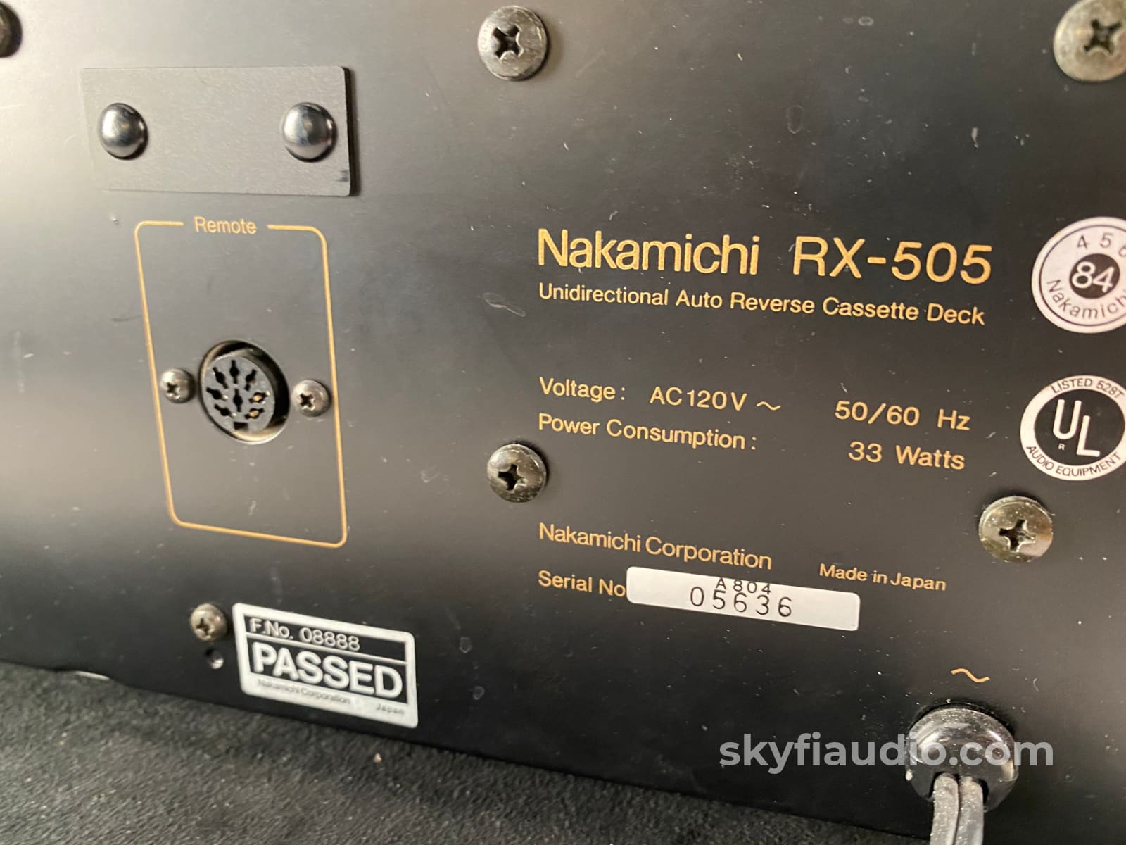 Nakamichi RX-505 Tape Deck - 3 Heads with Unique Physical Auto Reverse