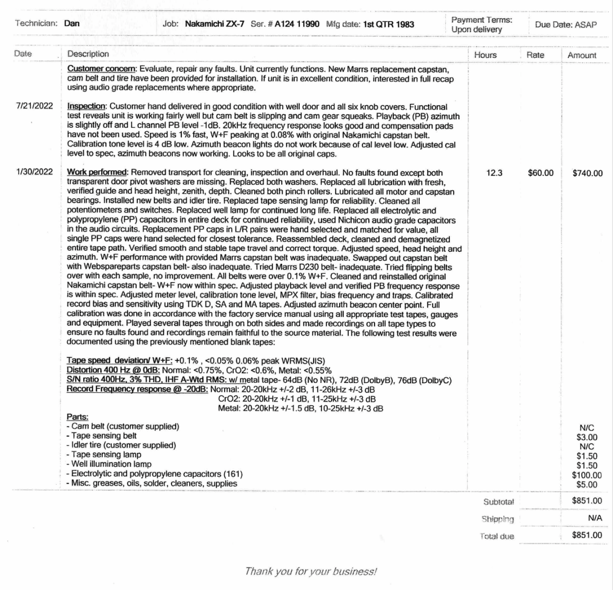 Nakamichi ZX-7 Cassette Deck - Overhauled in 2022 Tape Deck