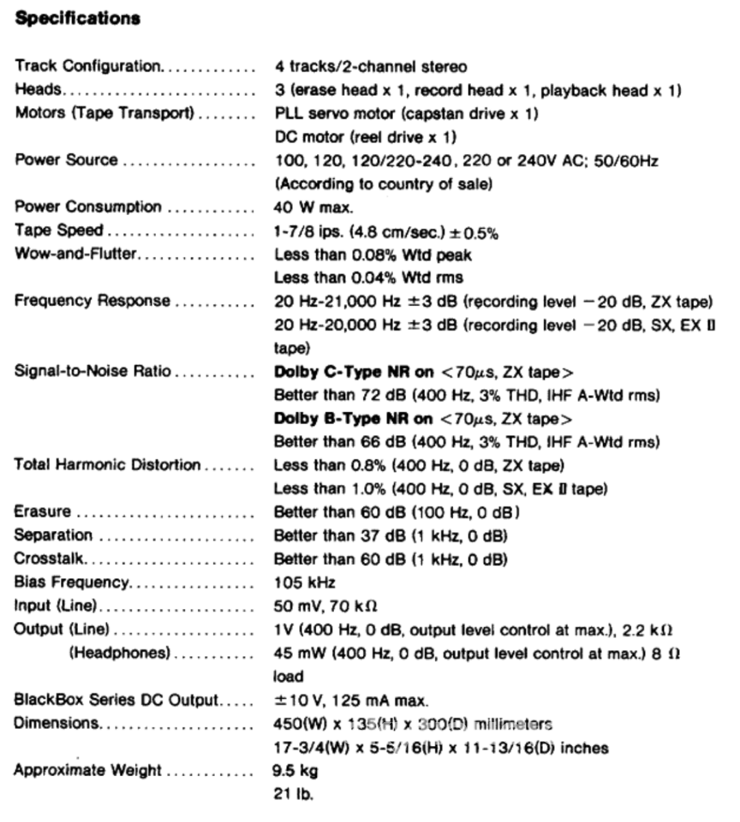 Nakamichi ZX-7 Cassette Deck - Overhauled in 2022 Tape Deck