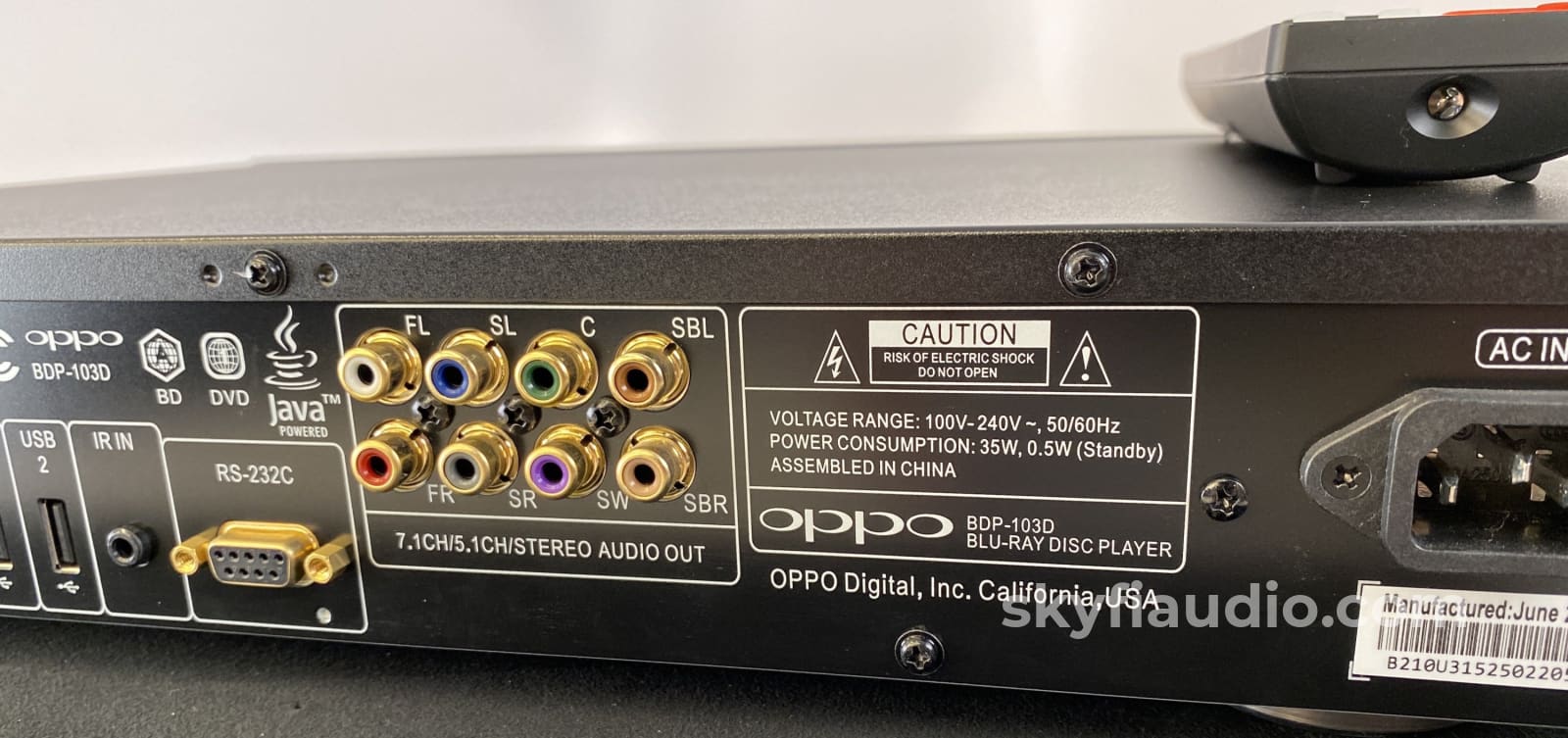 Oppo Bdp-103D Darbee Edition Sacd/Cd/Blu-Ray Player With Remote Cd + Digital