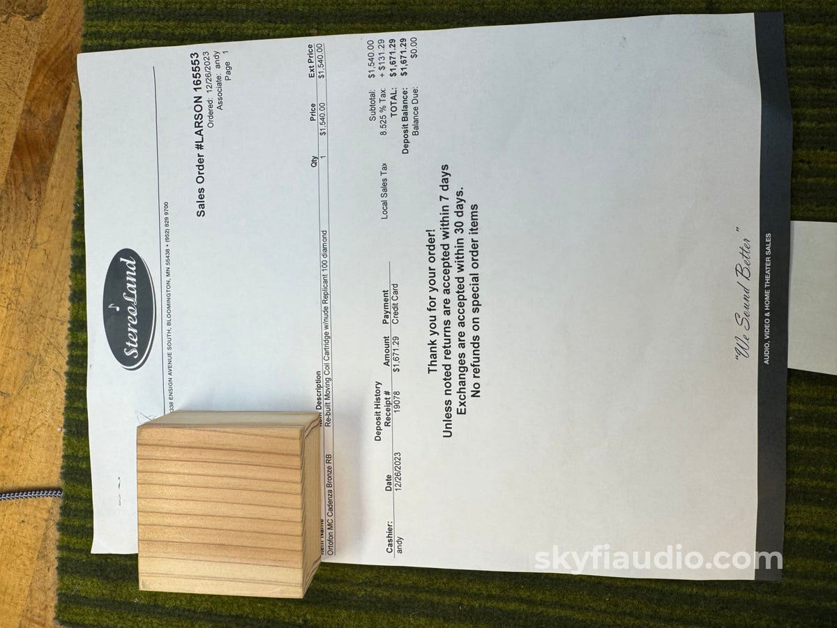 Ortofon Cadenza Bronze MC Phono Cartridge - Factory Rebuilt Phono Cartridge