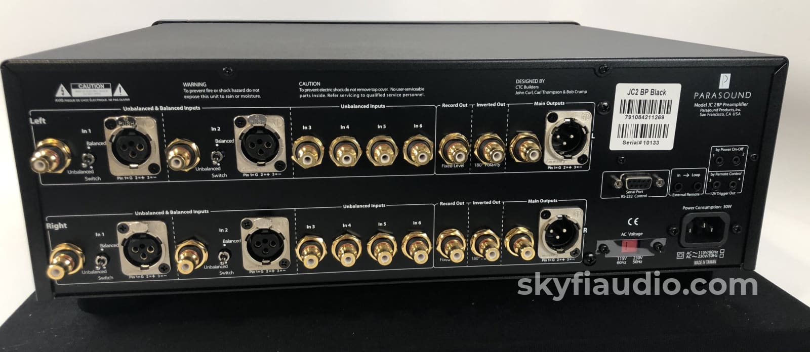 Parasound Halo Jc 2 Bp Preamp - Complete And Almost New (1 Of 2) Preamplifier