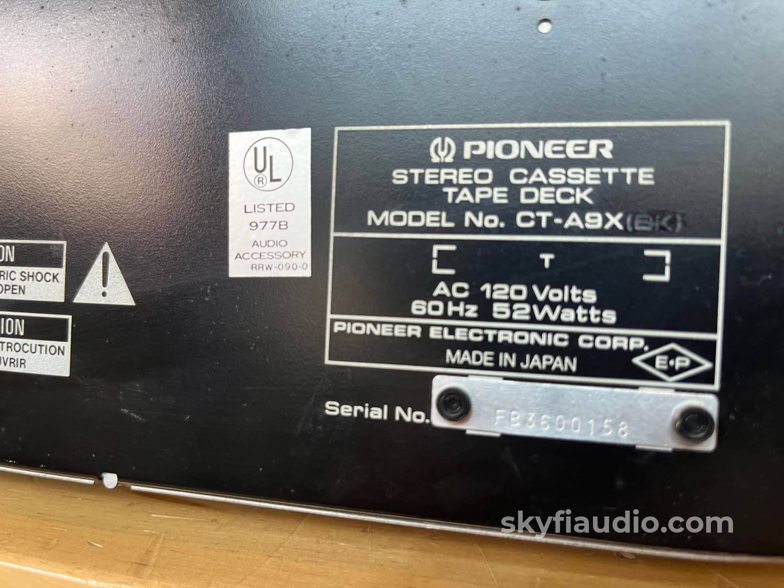 Pioneer Elite Ct-A9X Cassette Deck Tape