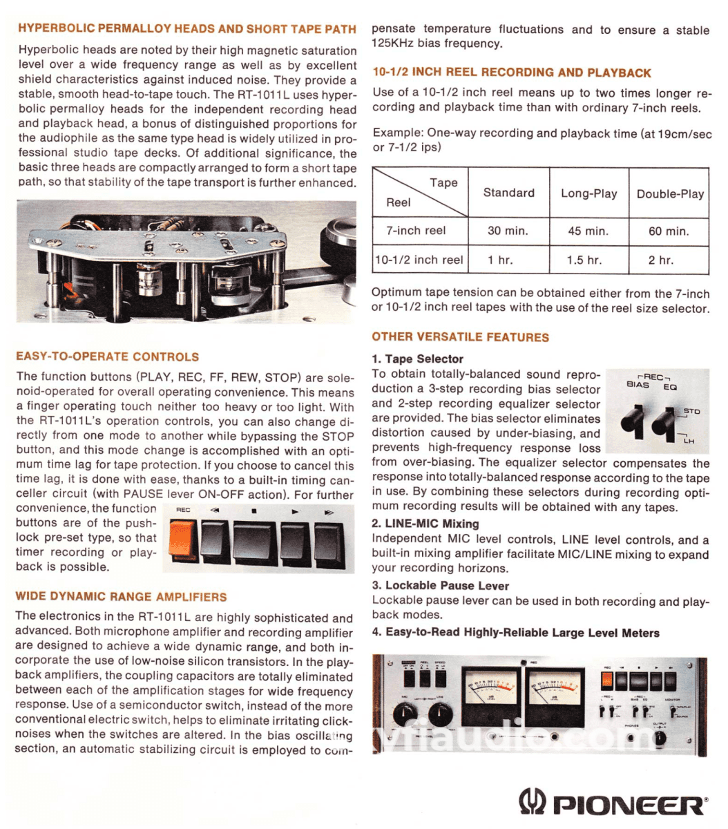 Pioneer Rt-1011L Reel To Tape Deck