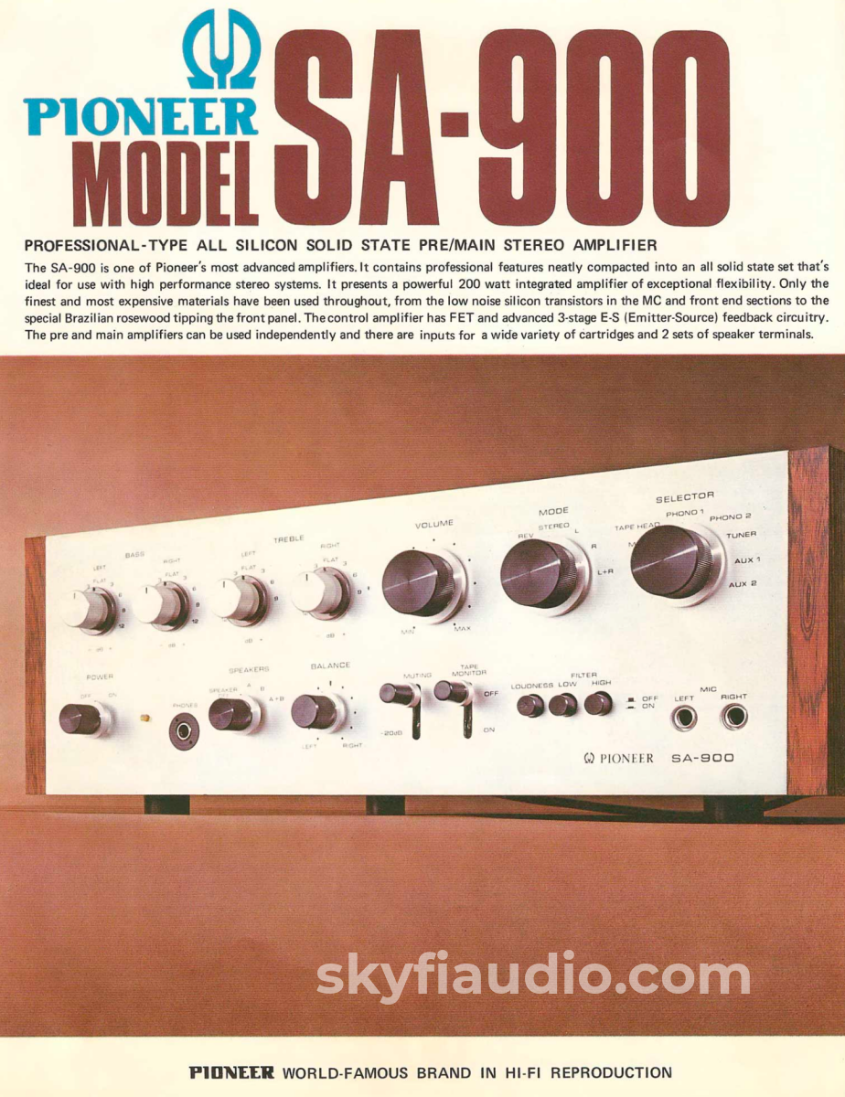 Pioneer Sa-900 Integrated Amplifier