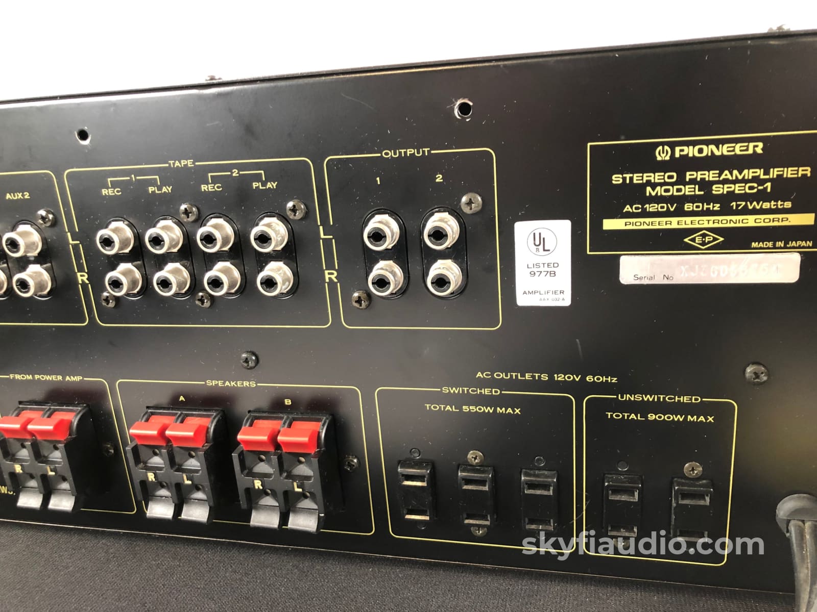 Pioneer Spec-1 Vintage Solid State Stereo Preamp With Phono (B) Preamplifier