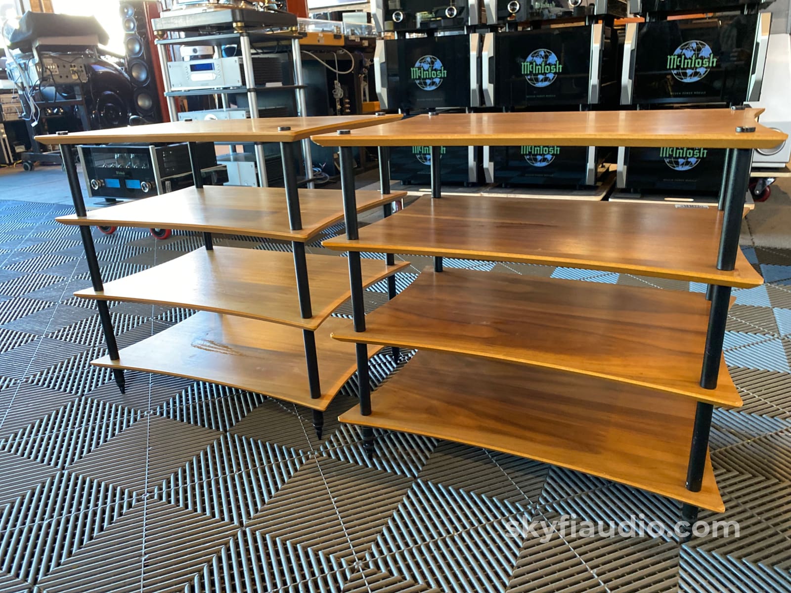 Quadraspire Q4 Evo - Two 4-Shelf Racks In Solid Natural Bamboo Accessory