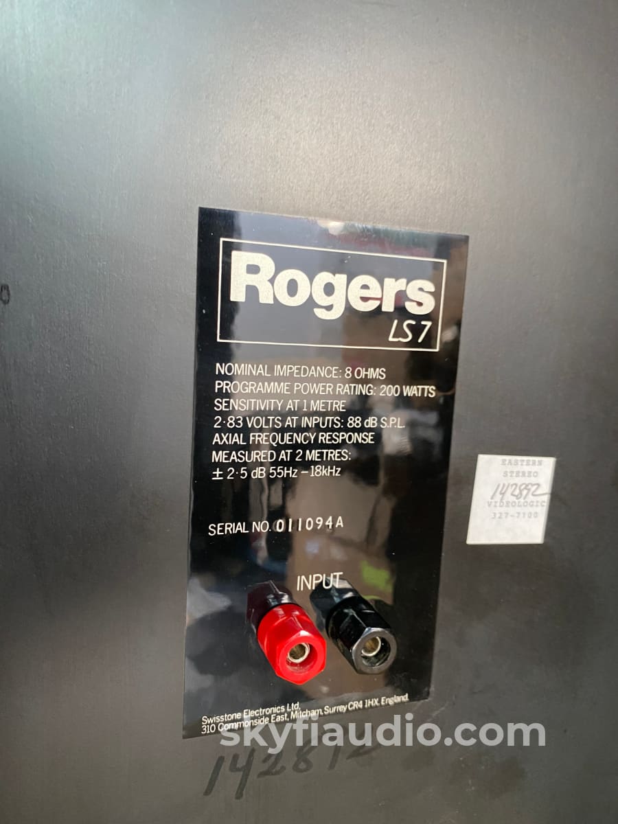 Rogers Ls7 2-Way Speakers - Natural British Sound