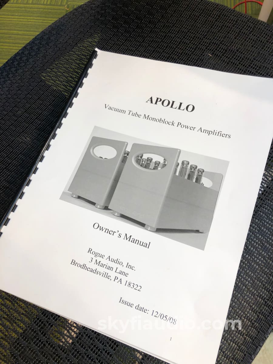 Rogue Audio Apollo Dark Tube Monoblocks With Custom Mapleshade Plinths Amplifier